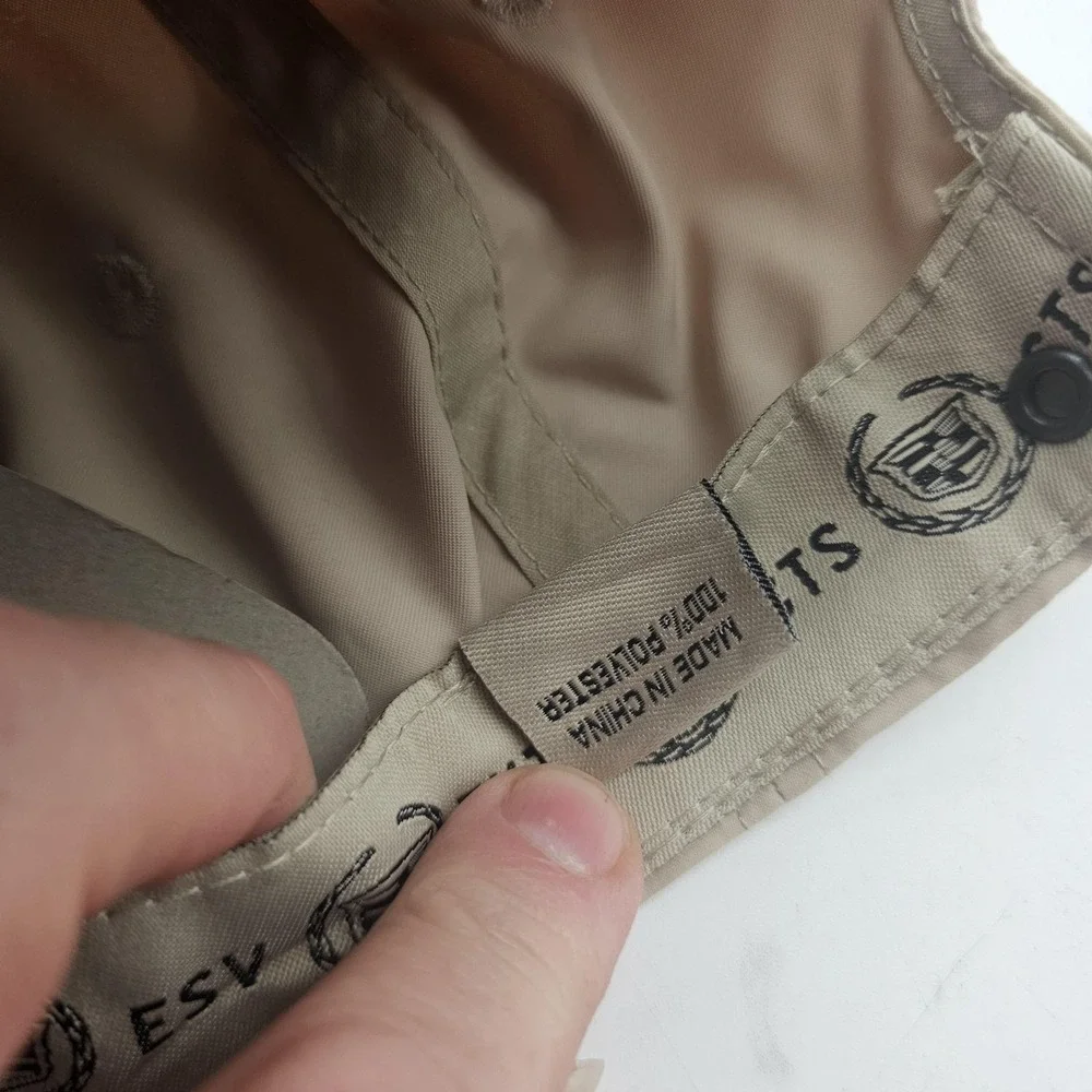 Cadillac Hat Cap Strap Back Mens One Size Beige Crest Logo Car Embroidered